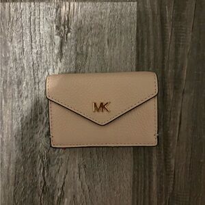 Michael Kors Beige Card Holder with Gold Logo